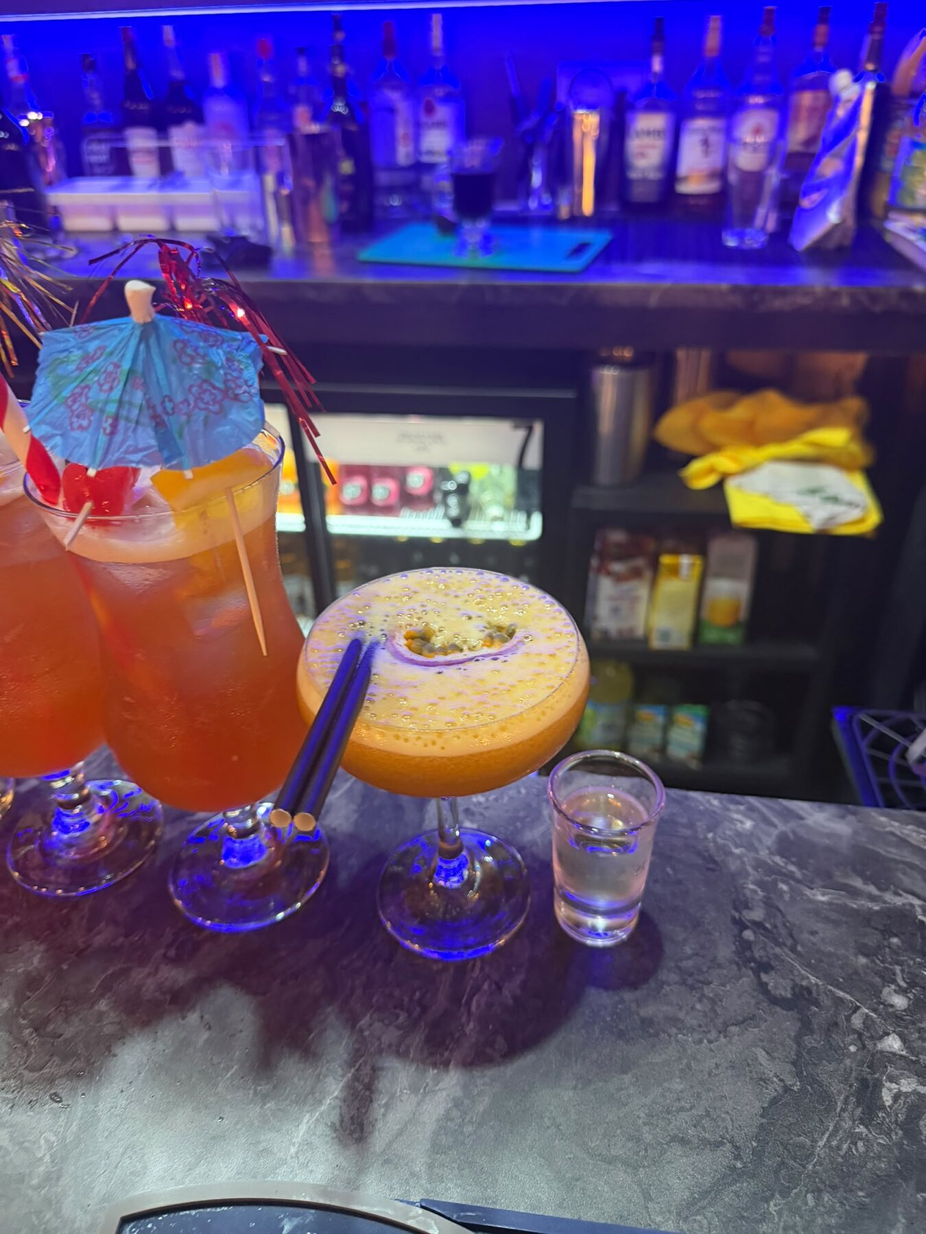 A passion fruit cocktail at the Lavish bar