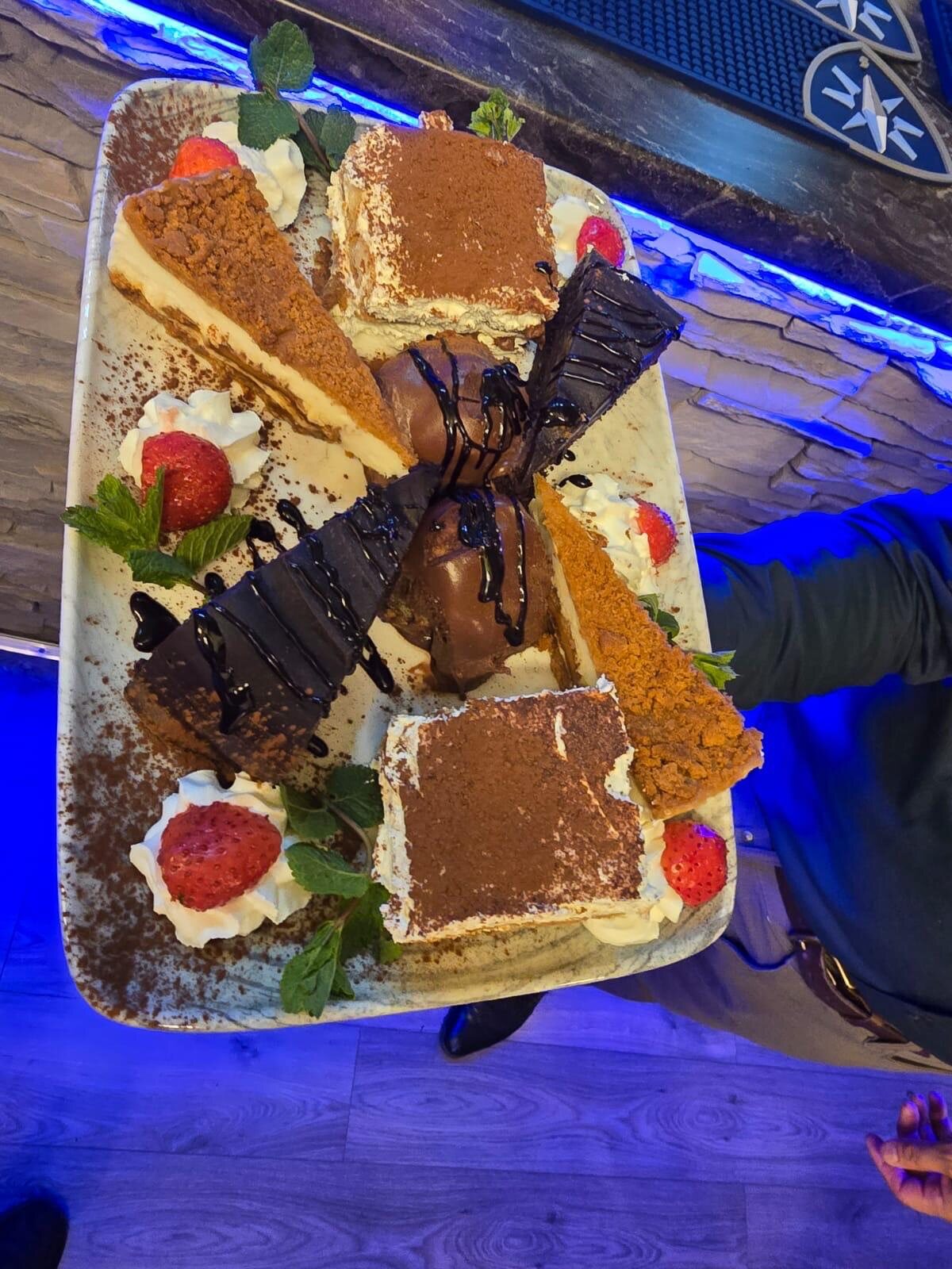 A shared dessert platter