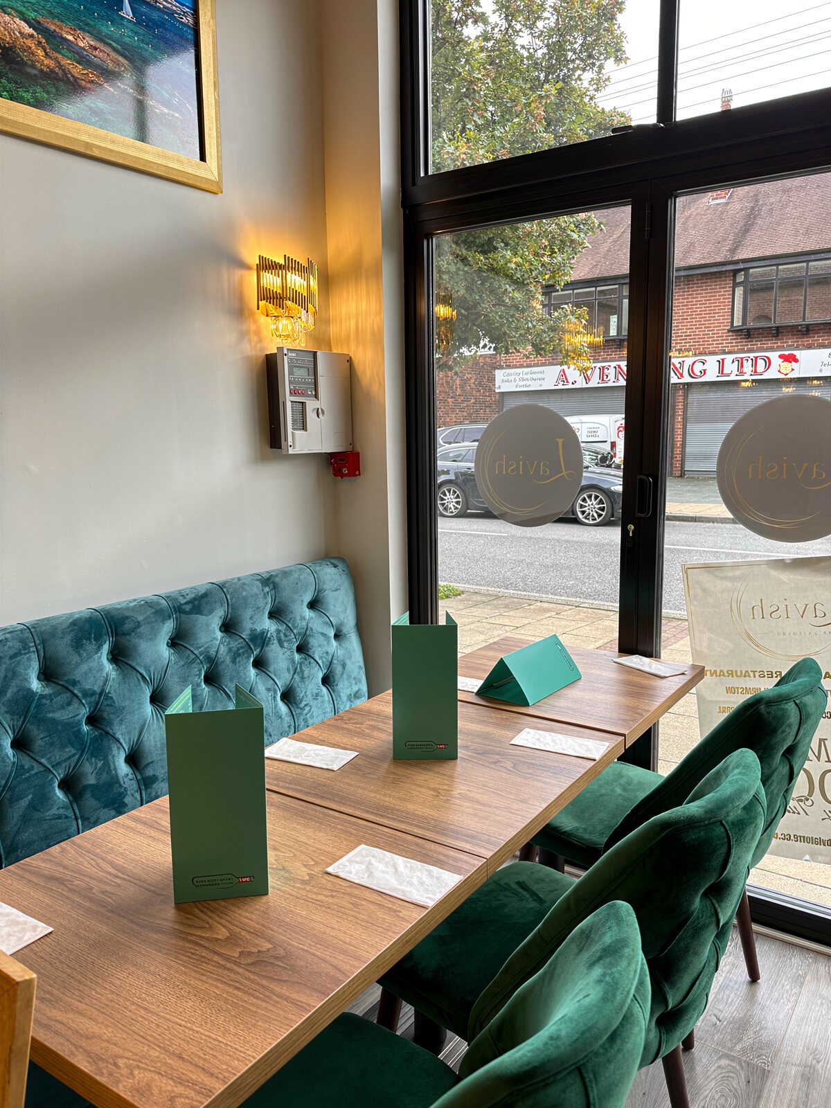 Window seating at Lavish by La Torre on Flixton Road