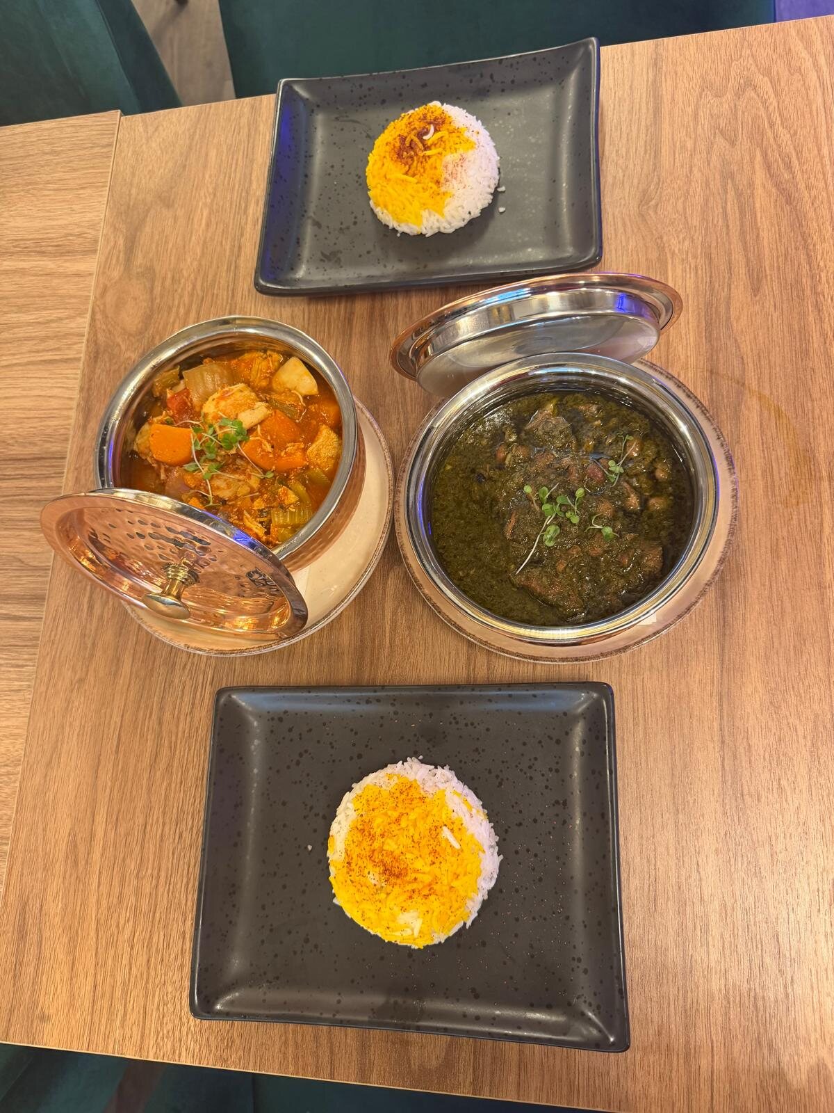 Stews served with saffron rice
